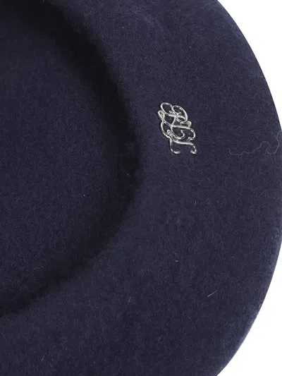 Polo Ralph Lauren Logo Wool Hat In Blue