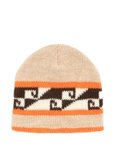 Stussy Wave Print Skullcap Hat In Neutral