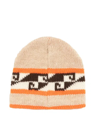 Stussy Wave Print Skullcap Hat In Neutral