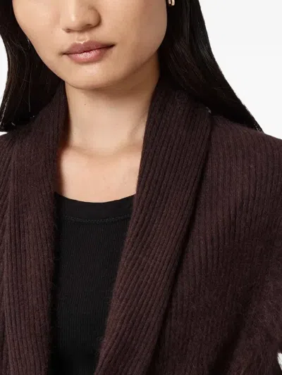 Allsaints Rebel Pirate Shawl-collar Cardigan In Brown