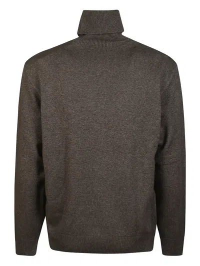 Paul & Shark Cashmere Turtleneck Sweater Long Sleeves In Brown