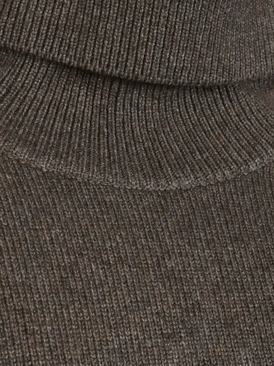 Paul & Shark Cashmere Turtleneck Sweater Long Sleeves In Brown
