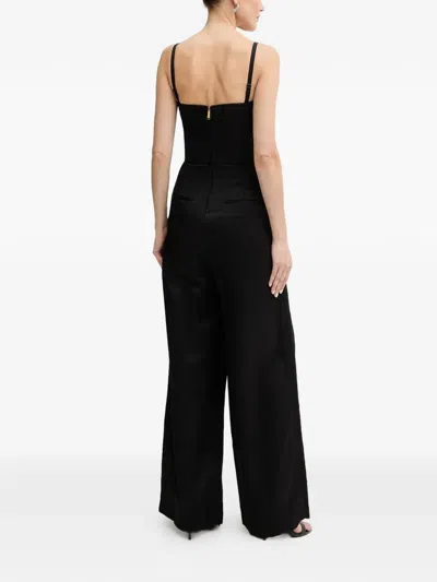 Karl Lagerfeld Button-embellished Jumpsuit In Black
