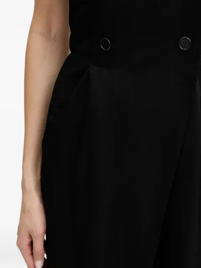 Karl Lagerfeld Button-embellished Jumpsuit In Black