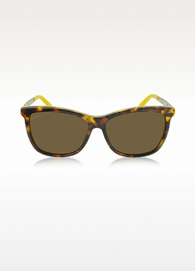 Gucci Gg 3675 Havana Acetate Square Frame Sunglasses