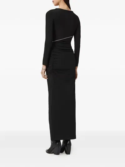 Allsaints Elsie Zip-detail Midi Dress In Black