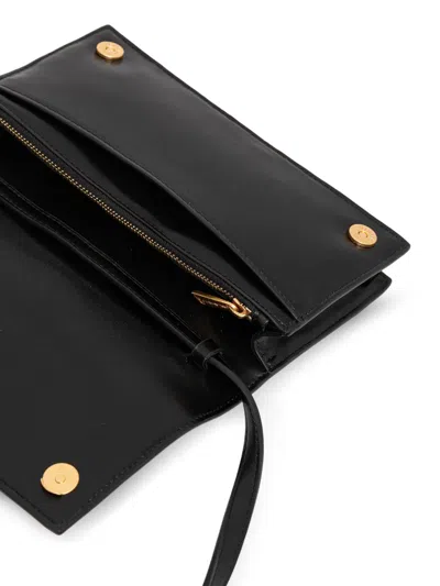 Karl Lagerfeld Embossed Studded Wallet On Strap In Black