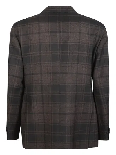 Gabriele Pasini Plaid Double-breasted Jacket In Brown
