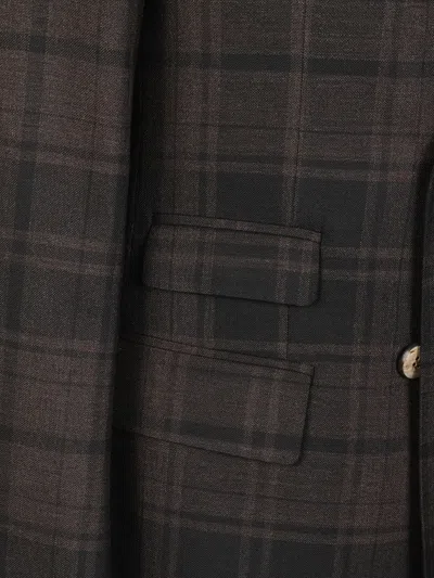 Gabriele Pasini Plaid Double-breasted Jacket In Brown