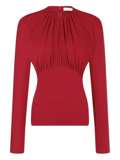 Rabanne Long-sleeve Blouse In Red