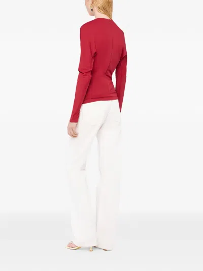 Rabanne Long-sleeve Blouse In Red