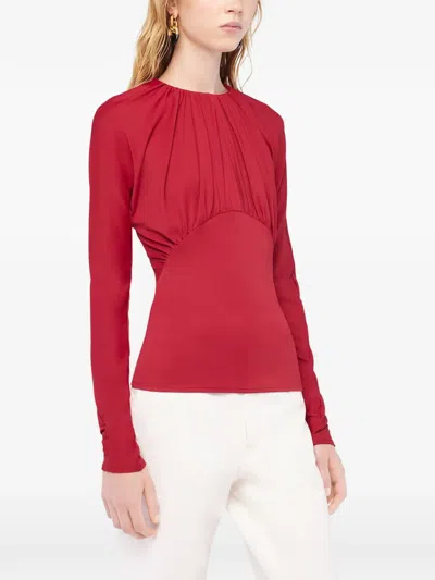 Rabanne Long-sleeve Blouse In Red