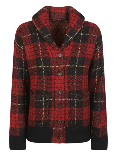Ralph Lauren Tartan Shawl-collar Jacket In Red