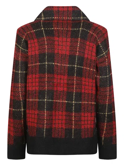 Ralph Lauren Tartan Shawl-collar Jacket In Red