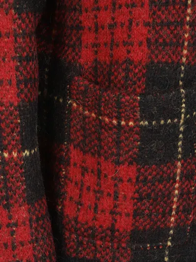 Ralph Lauren Tartan Shawl-collar Jacket In Red
