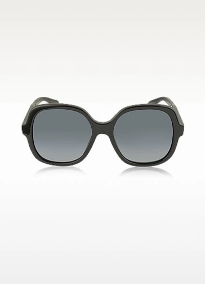 Marc Jacobs Designer Sunglasses Mj 589/s 807hd Rounded Square Black Oversized Acetate Women's Sunglasses In Noir/ Fumé