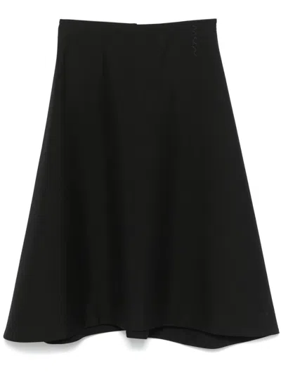 Marni Virgin-wool Midi Skirt In Black