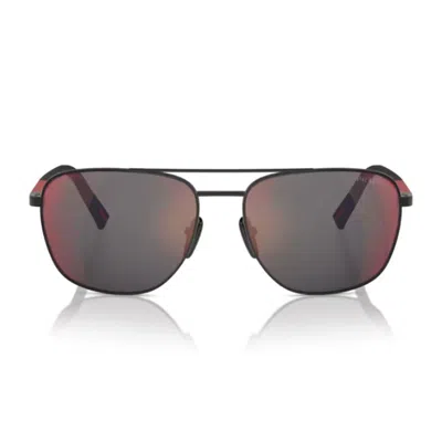 Prada Linea Rossa Ps 54zs Dg008f Nero Gommato Sunglasses In Black