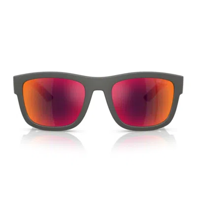 Prada Linea Rossa Ps 01zs 16x02u Grigio Argento Sunglasses In Gray