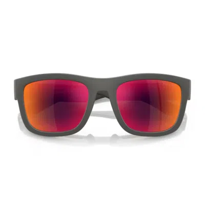 Prada Linea Rossa Ps 01zs 16x02u Grigio Argento Sunglasses In Gray