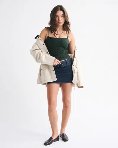 Abercrombie & Fitch Bra-free Soft Matte Seamless 90s Cami In Green