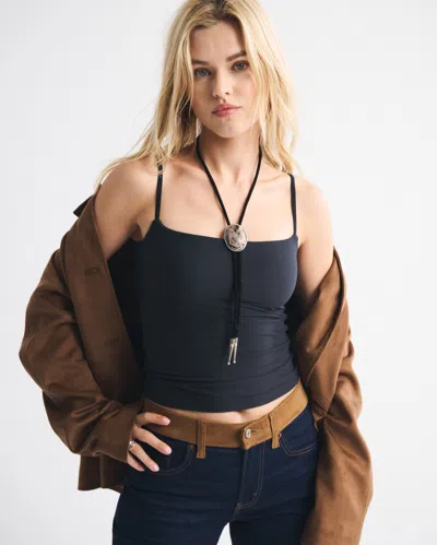 Abercrombie & Fitch Bra-free Soft Matte Seamless 90s Cami In Black