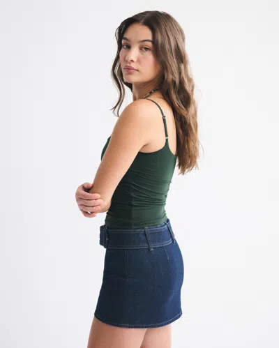 Abercrombie & Fitch Bra-free Soft Matte Seamless 90s Cami In Green