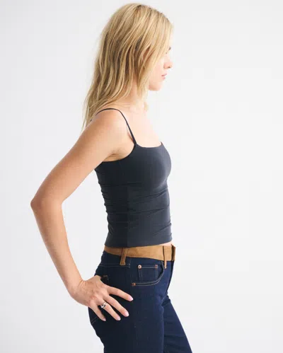 Abercrombie & Fitch Bra-free Soft Matte Seamless 90s Cami In Black