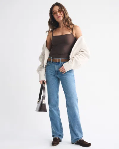 Abercrombie & Fitch Bra-free Soft Matte Seamless 90s Cami In Brown