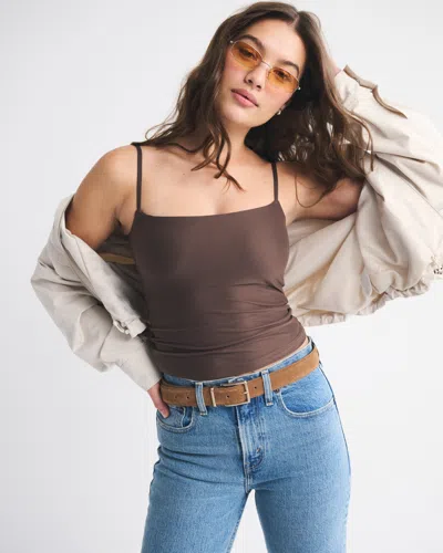 Abercrombie & Fitch Bra-free Soft Matte Seamless 90s Cami In Brown