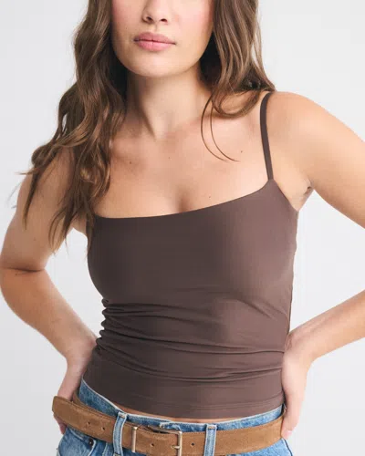 Abercrombie & Fitch Bra-free Soft Matte Seamless 90s Cami In Brown
