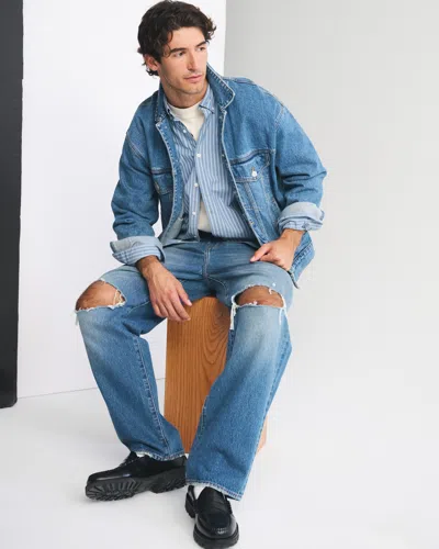 Abercrombie & Fitch Baggy Jean In Blue