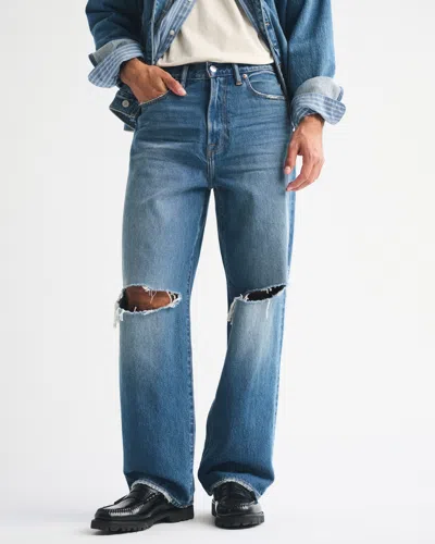 Abercrombie & Fitch Baggy Jean In Blue