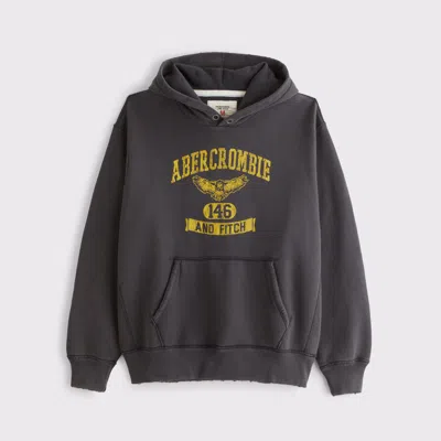 Abercrombie & Fitch Logo Popover Hoodie In Gray