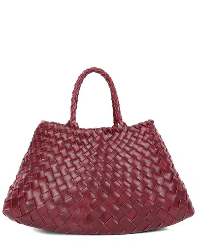 Tiffany & Fred Paris Hand-woven Leather Tote In Red