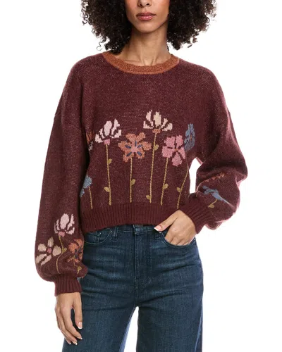 Saltwater Luxe Crewneck Sweater In Burgundy