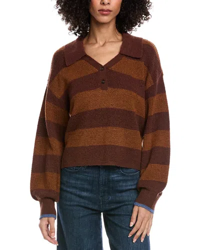 Saltwater Luxe Crewneck Wool-blend Sweater In Brown