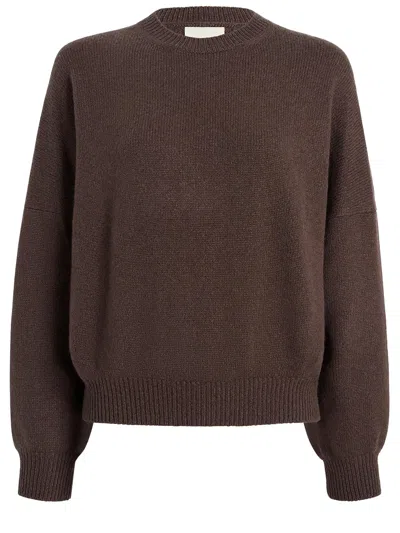 Khaite Margaux Cashmere Crewneck Sweater In Brown