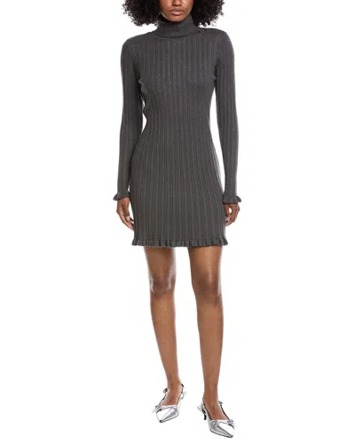 Cece Ribbed Sweaterdress In Gray