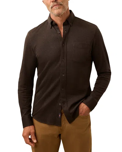 Faherty Coastline Knit Plaid Button Down Shirt In Brown