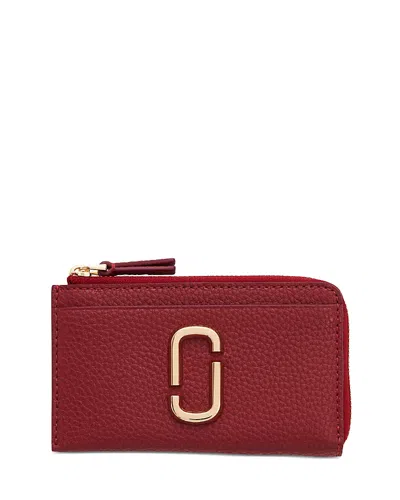 Marc Jacobs The Top Pebbled Leather Wallet In Red