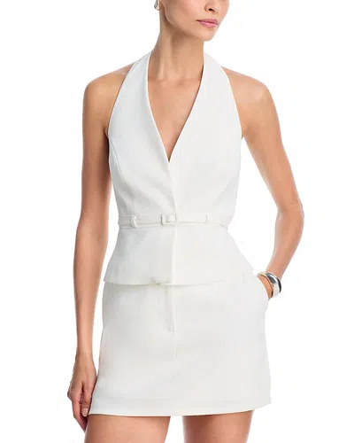 French Connection Harry Belted Halter Top In White