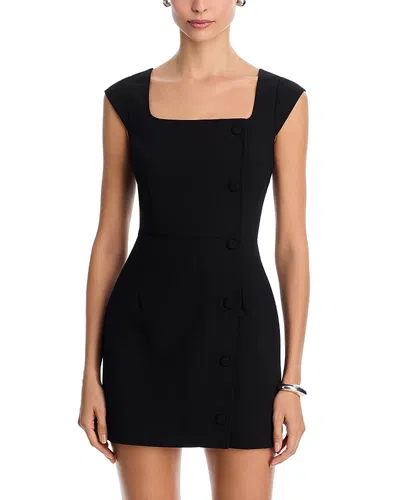French Connection Azra Square Neck Twill Mini Dress In Black