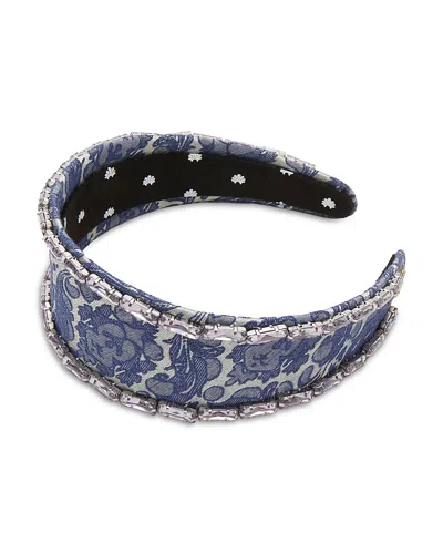Lele Sadoughi Brigitte Crystal Trim Headband In Blue