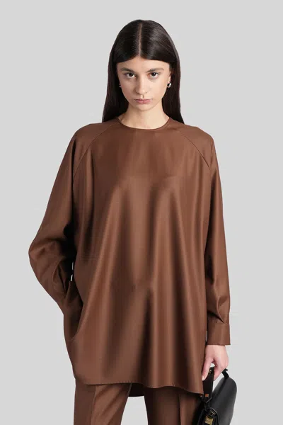 Gianluca Capannolo Layered Round-neck Mini Dress In Brown