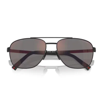 Prada Linea Rossa Ps 54zs Dg008f Nero Gommato Sunglasses In Brown