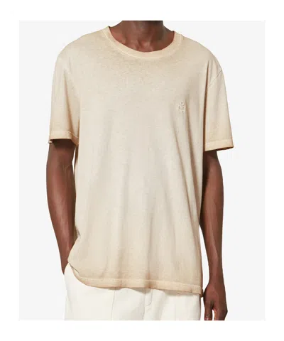 Isabel Marant Honore Logo-embroidered T-shirt In Nude