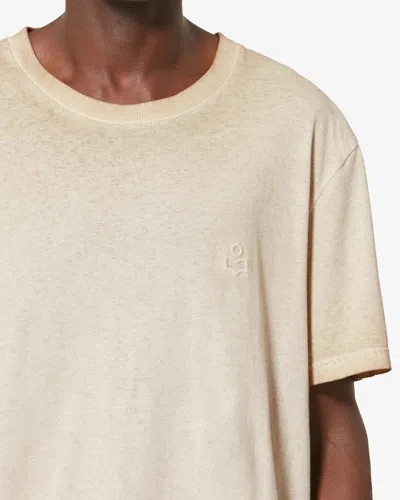 Isabel Marant Honore Logo-embroidered T-shirt In Nude