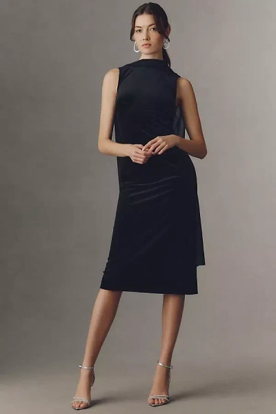 Mare Mare Miley Velvet Scarf Maxi Dress In Black