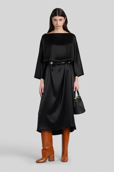 Gianluca Capannolo Laura Long Long Dress In Black Triacetate In Black